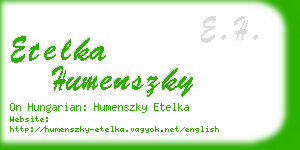 etelka humenszky business card